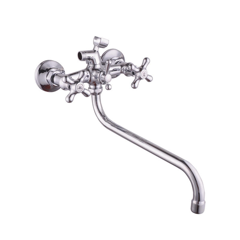 Mezclador de bañera de pared de agua fría / caliente con manija doble para grifo de zinc NC-9003-8Z