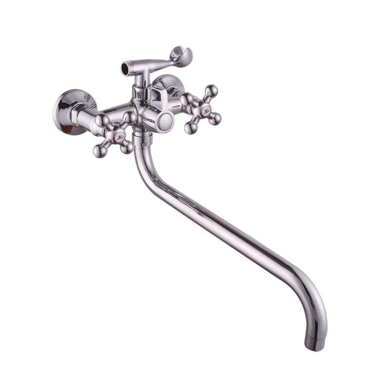 Mezclador de bañera de pared de agua fría / caliente con manija doble para grifo de zinc NC-903-08