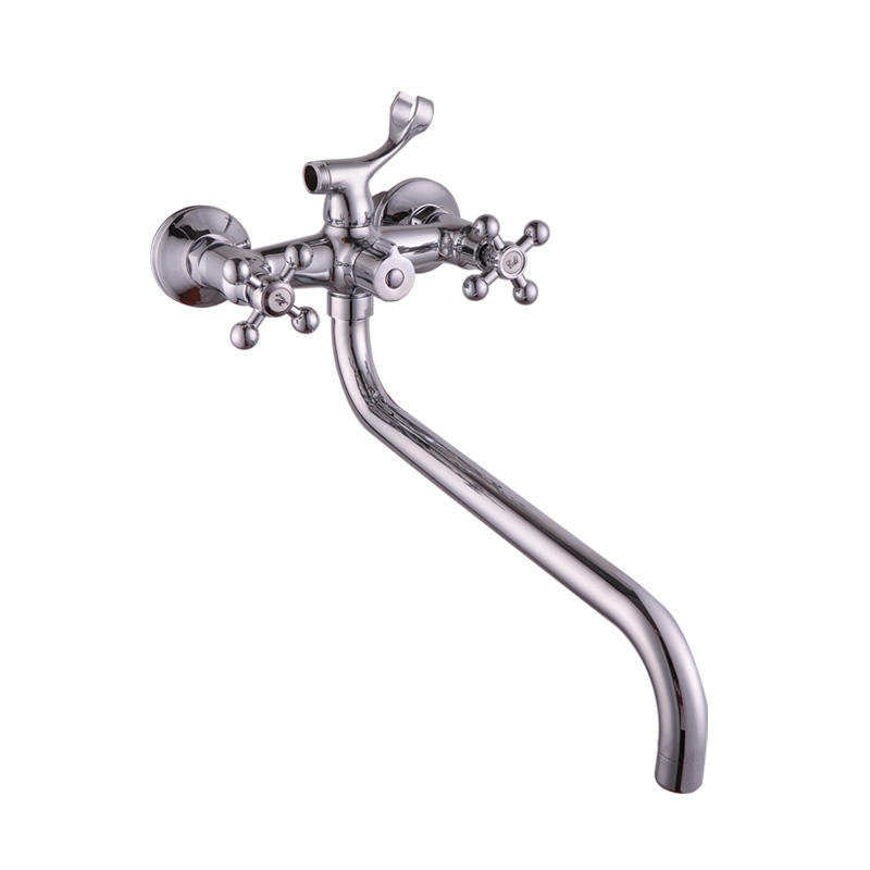 Mezclador de bañera de pared de agua fría / caliente con manija doble para grifo de zinc NC-903-08M