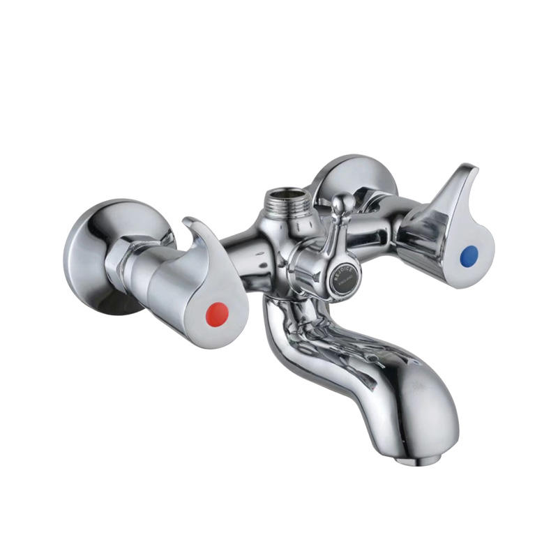 Mezclador de bañera de pared de agua fría / caliente con manijas dobles de grifo de zinc NC-LH-7201F