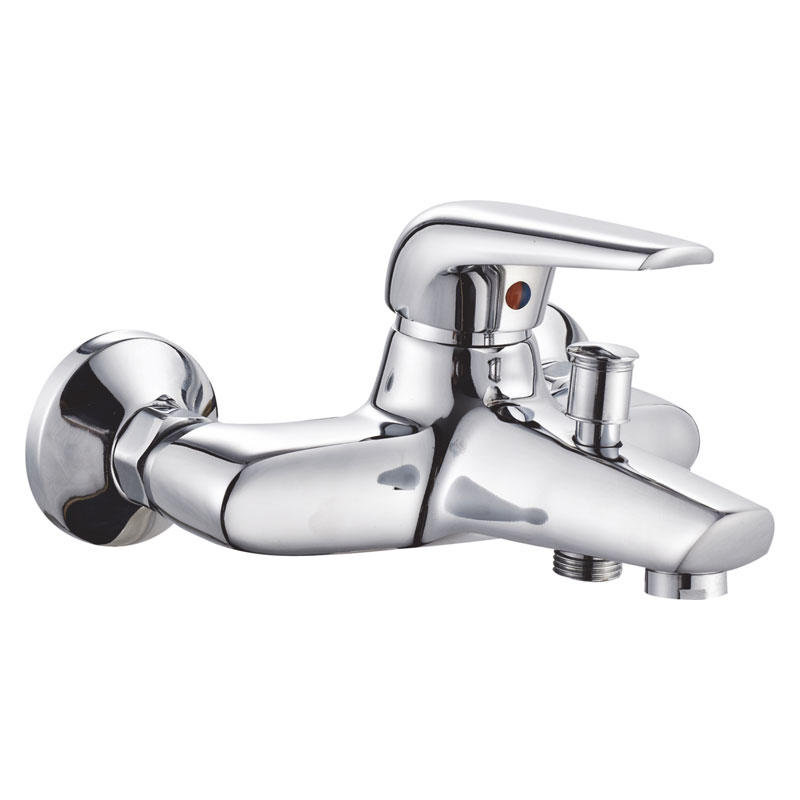 Mezclador de bañera de pared de agua fría / caliente con doble manija de zinc grifo UN-10093