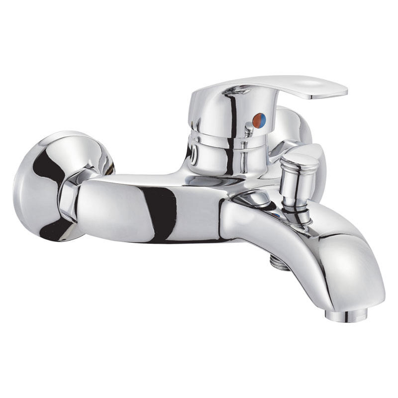 Mezclador de bañera de pared de agua fría / caliente con doble manija de zinc grifo UN-20313