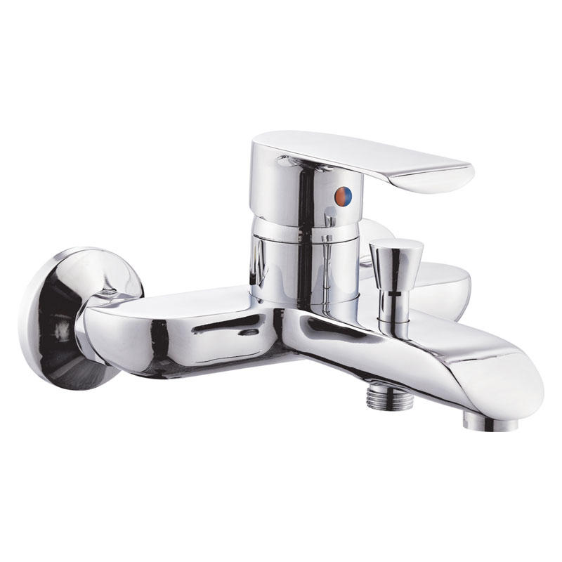 Mezclador de bañera de pared de agua fría / caliente con dos manijas de grifo de zinc UN-20333