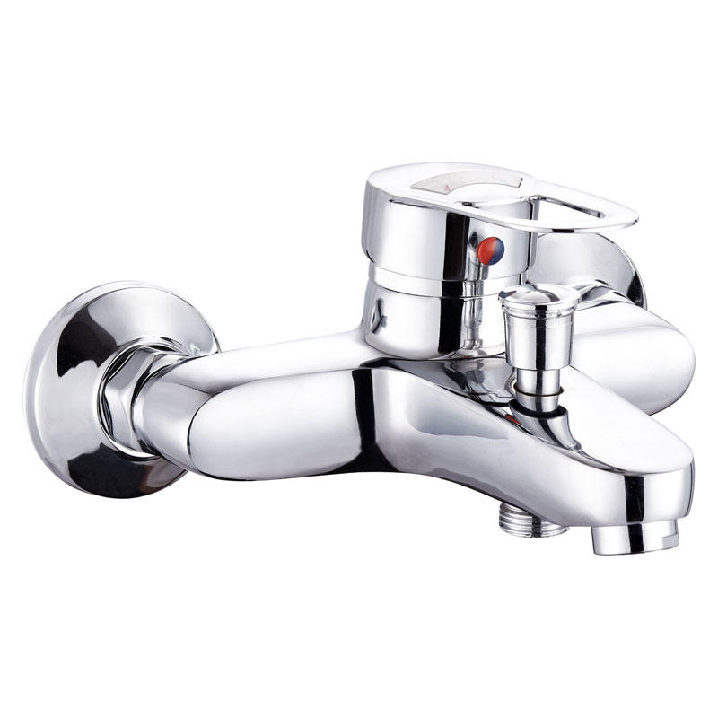 Mezclador de bañera de pared de agua fría / caliente con doble manija de zinc grifo UN-20553