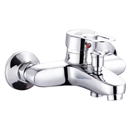 Mezclador de bañera de pared de agua fría / caliente con doble manija de zinc grifo UN-20553