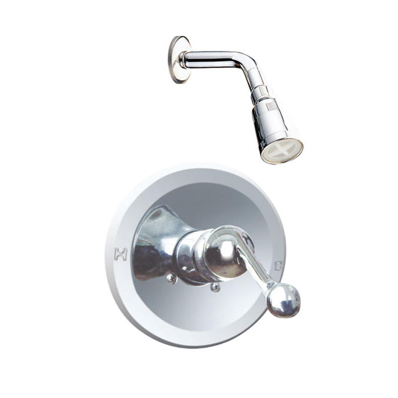 Válvula de ducha de baño de una manija con caño de bañera Placa cromada F9605